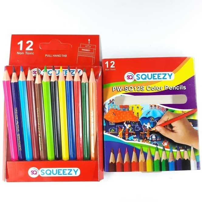 

Pensil Warna Isi 12 Warna Color Pencils PW-SQ12S Squeezy