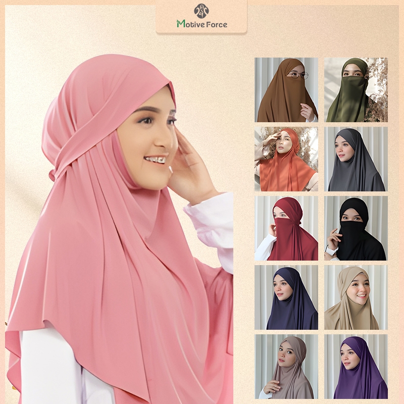Instant Jilbab Hijab Bergo French Khimar Veil Standard raya Tali Aminah Niqab Syari Kerudung Cadar M