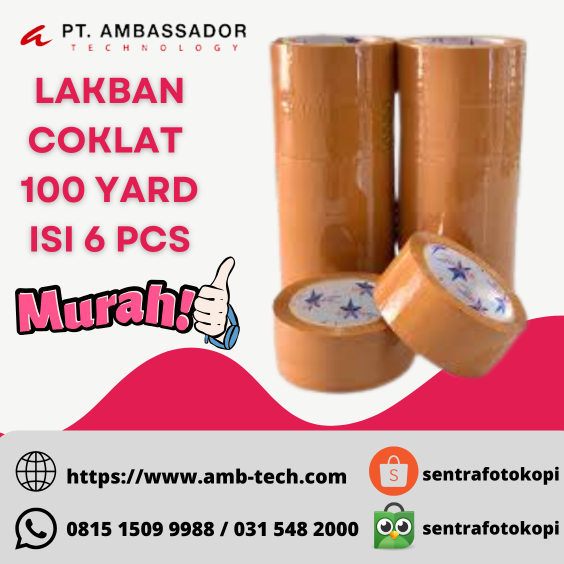

Lakban Bening Coklat 1 Slop isi 6 roll
