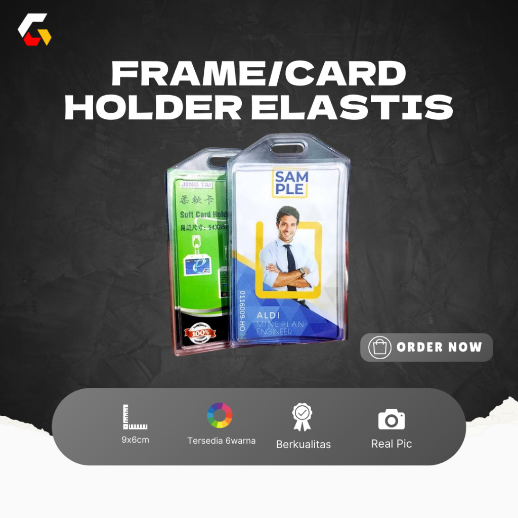 

Frame Id Card Holder Casing Idcard Tempat Kartu Name tag Bahan Karet Rubber Elastis