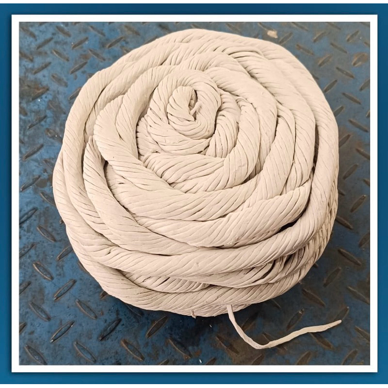 

ASBES TALI ASBESTOS UKURAN ROPE WARNA PUTIH SEAL SUMBU PACKING TAHAN PANAS UKURAN 1/2 5/8 3/8 3/4