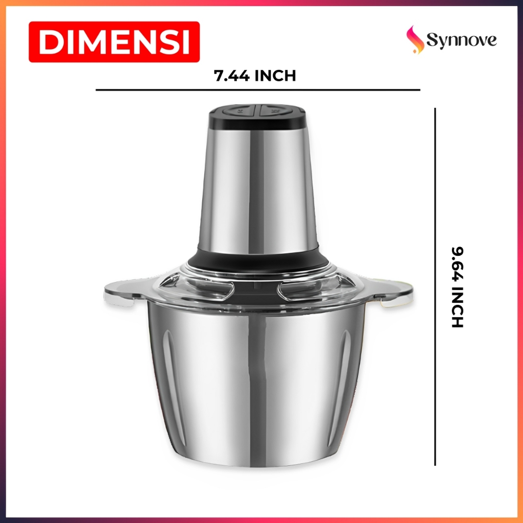 Chopper Daging Dan Bumbu 2L Blender Bumbu Dapur Coper Penggiling Daging Stainless Food Processor