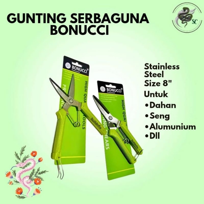 

Gunting Dahan / Gunting Serbaguna Stainless Bonucci 8 inch