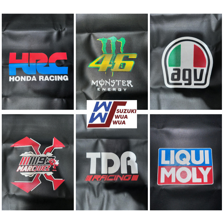 KULIT JOK SADEL MOTOR VARIASI MARC MARQUEZ HONDA RACING TEAM 46 MONSTER ENERGY AGV TDR RACING LIQUI 