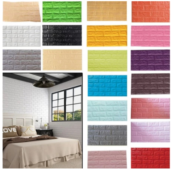 wallpaper 3d  wallpaper dinding motif batu bata