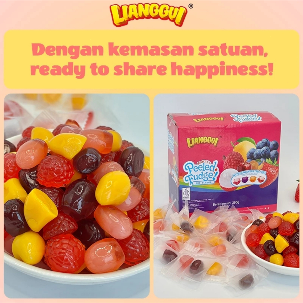 

[Hampers/Gift] [Pengiriman cepat]HALAL LIANGGUI PEELED FUDGE permen kupas Permen buah cemilan manis