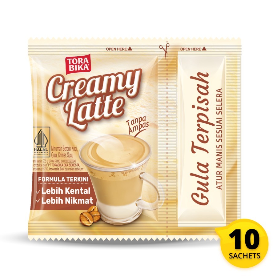 

Torabika Creamy Latte 22 Gram [1 Renceng = 10 Sachet] - Kopi Krimer Creamer Gula Terpisah