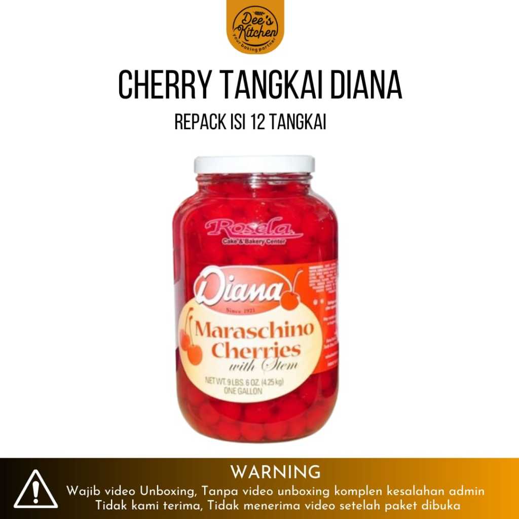 

[REPACK 12 TANGKAI] DIANA MARASCHINO CHERRIES/CERI TANGKAI MERAH