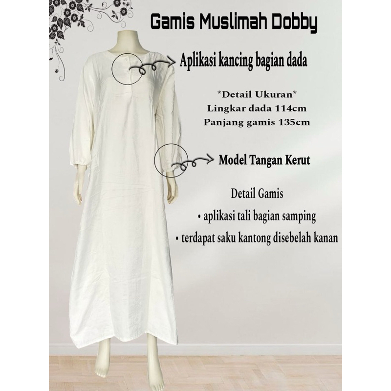 Gamis Muslimah Bahan Dobby Premium