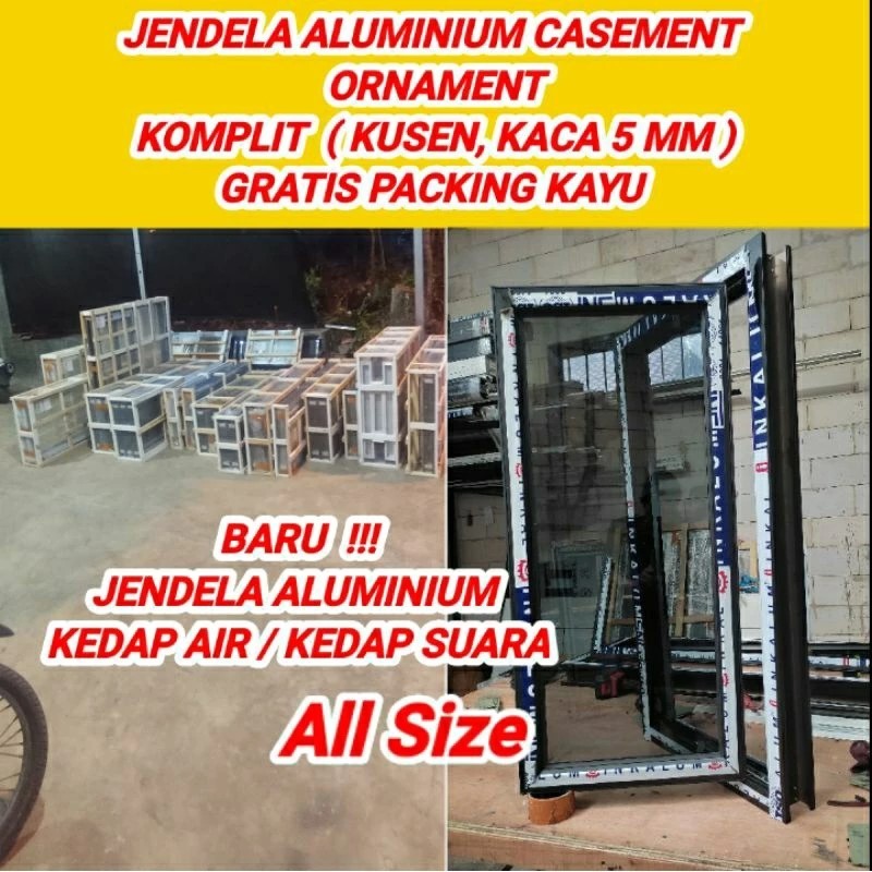 JENDELA L40xT150 ALUMINIUM CASEMENT FREE PACKING KAYU