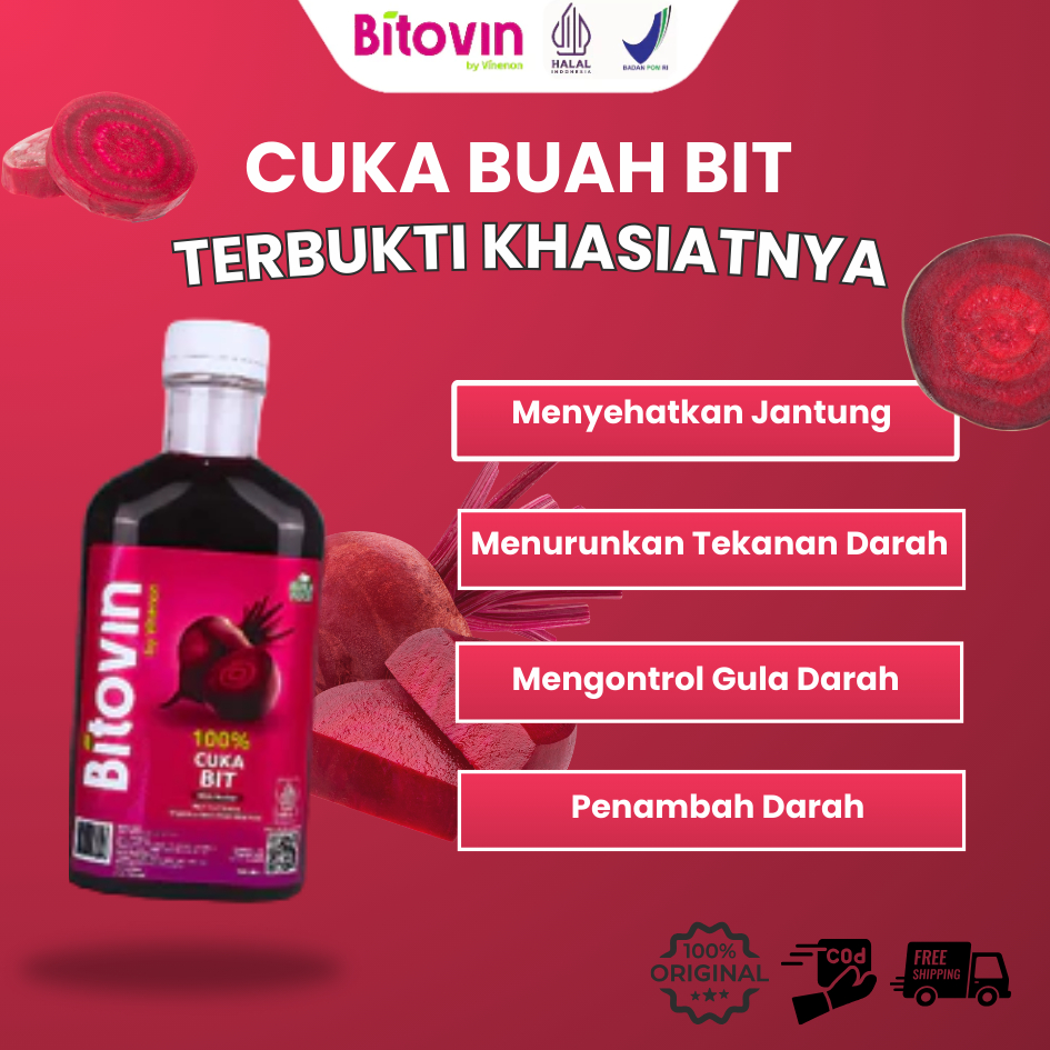 

Cuka Buat Bit Bitovin Sehatkan Jantung Turunkan Tekanan Darah Halal BPOM COD 1 Botol 300ml