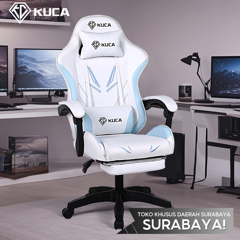 [Pengiriman dari Surabaya] KUCA Chair Mainan Gaming / Kursi Gaming Putih / Desain Asli Gaming Chair 