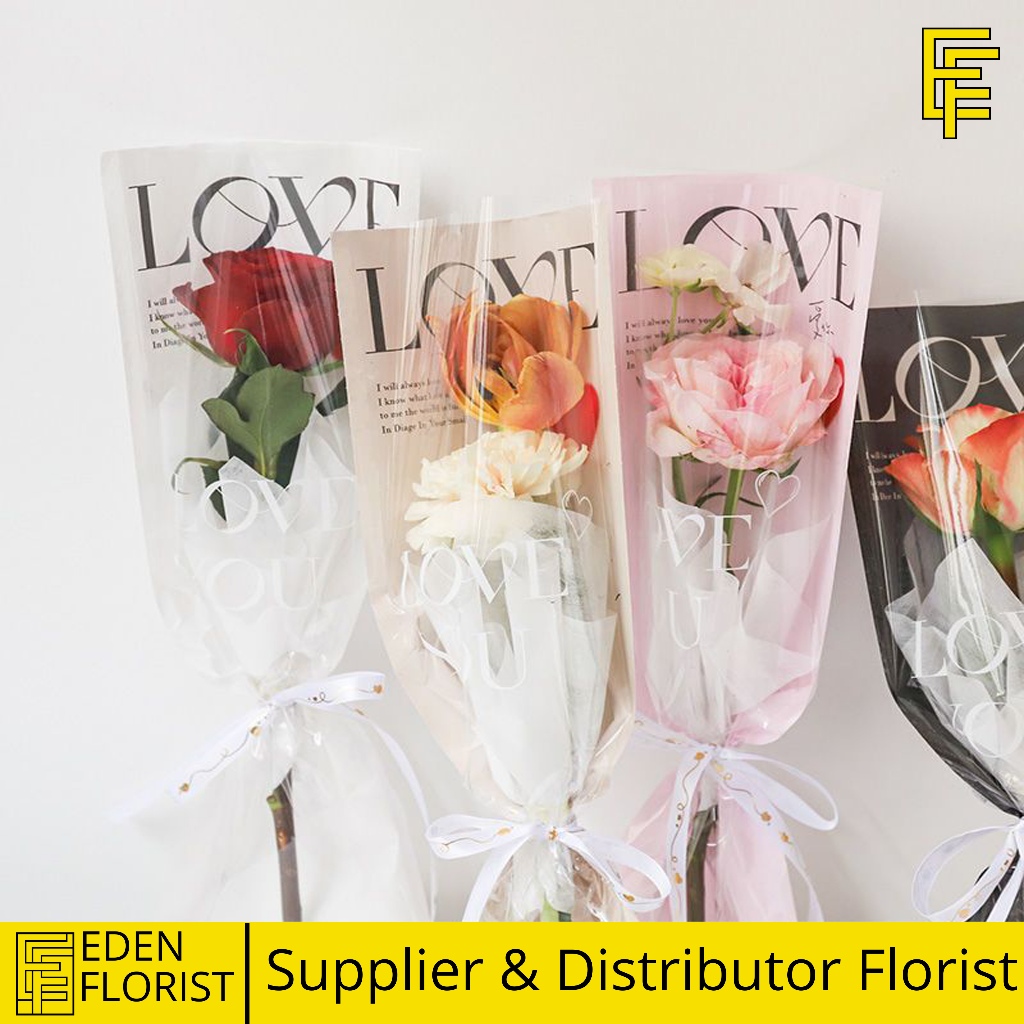 

Plastik Bunga Mawar 1 Tangkai Ecer per Lembar Wrapping Plastik untuk Mini Buket Rose COD SF04