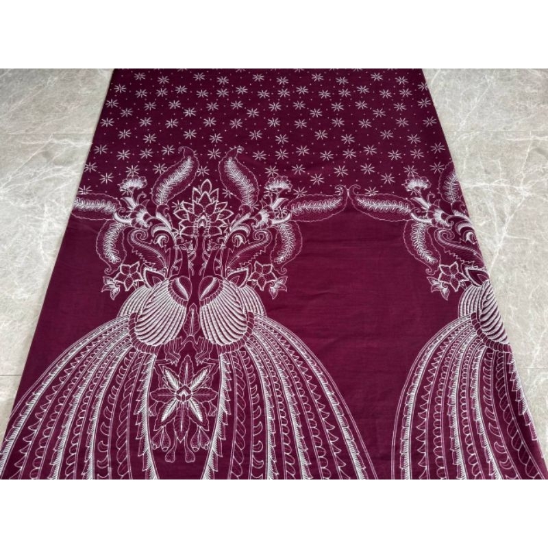 Kain Batik Halus Printing Kain Meteran Bahan Baju Batik Pekalongan Terbaru motif merak kejora