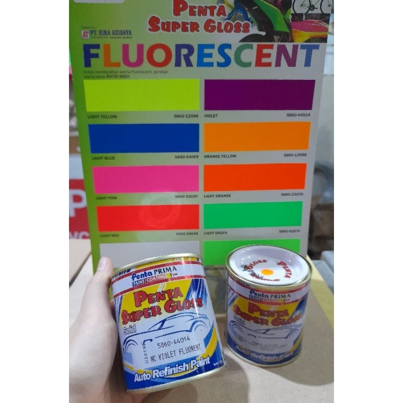 200gr Cat Penta Super Gloss Fluorescent cat mobil warna stabilo