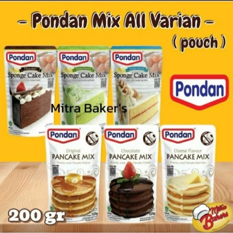 

PONDAN MIX ALL VARIAN(SPONGE CAKE COKLAT, SPONGE CAKE PANDAN, SPONGE CAKE VANILLA, PANCAKE COKLAT, PANCAKE KEJU, PANCAKE ORIGINAL)