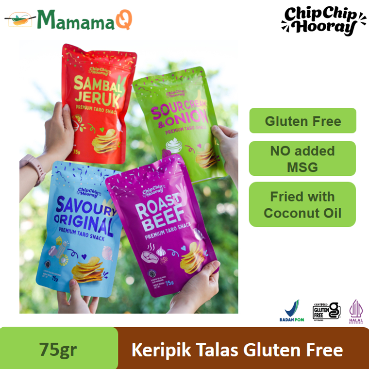

Keripik Snack Talas NO MSG Gluten Free Sehat Premium Taro Chips Chip Chip Hooray