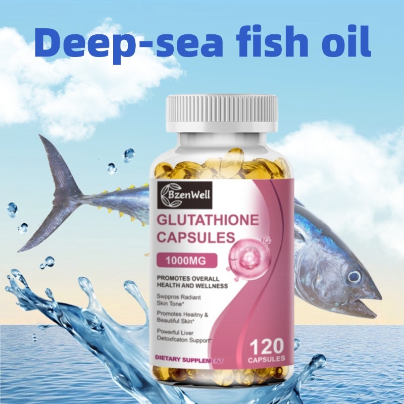 Deep-sea fish oil minyak ikan BzenWell Glutathione Capsules 120 Kapsul 1000MG