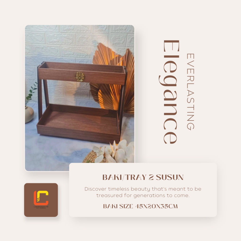 Nampan / Baki Tray Seserahan Lamaran 2 Tingkat/Susun Isi Makanan Kaleng/Souvenir