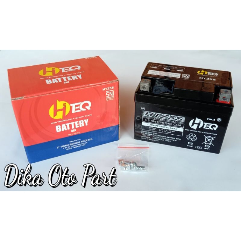 Accu Aki Baterai Battery Kering HTZ5S 12 Volt 4,2Ah Aerox 125 Xeon 125 Xeon RC Soul GT 115 Mio GT Mi