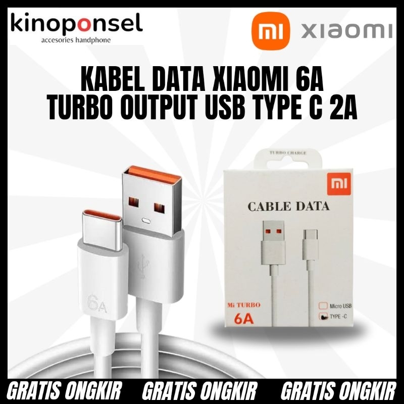 Kabel Data Hp Brand XIAOMI 6A Turbo USB Type C | Kabel Data Hp Android Smartphone Phone Original Ori