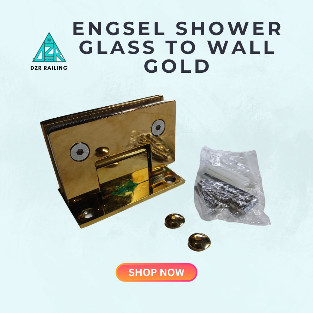 ENGSEL PINTU KACA SHOWER GOLD / PINTU KACA KAMAR MANDI (ENGSEL SHOWER GLASS TO WALL )