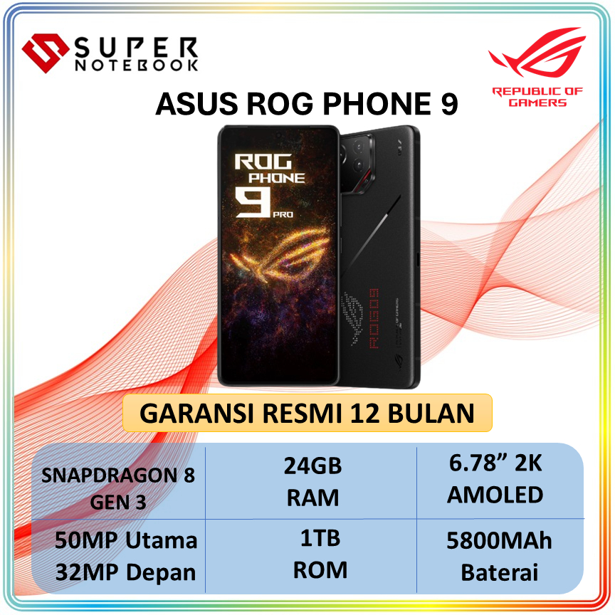 Asus ROG Phone 9 Pro 5G 24/1TB 16/512GB - ROG Phone 9 Garansi Resmi