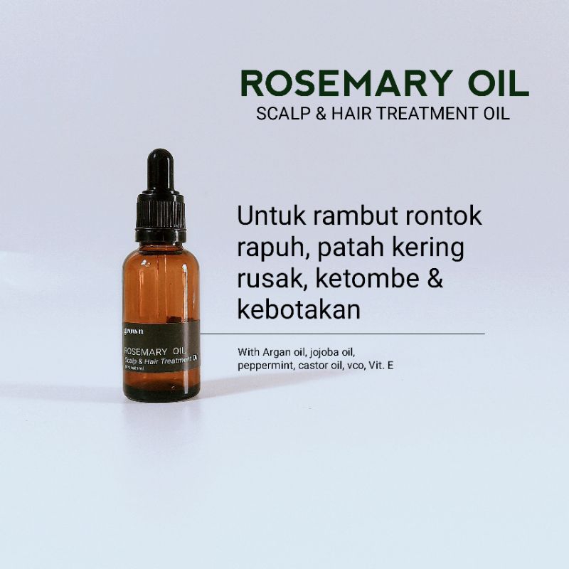 Scalp & Hair Treatment Rosemary Oil Rambut Rontok Botak Kering Patah Ketombe Rusak