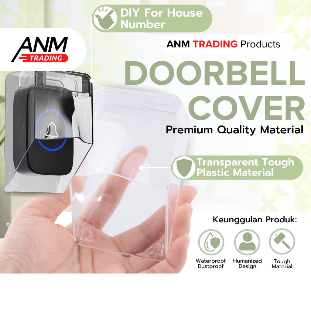 [ANM TRADING] Rain Cover Bel Rumah Tutup Pelindung Bel Rumah Transparan Outdoor Waterproof Cover