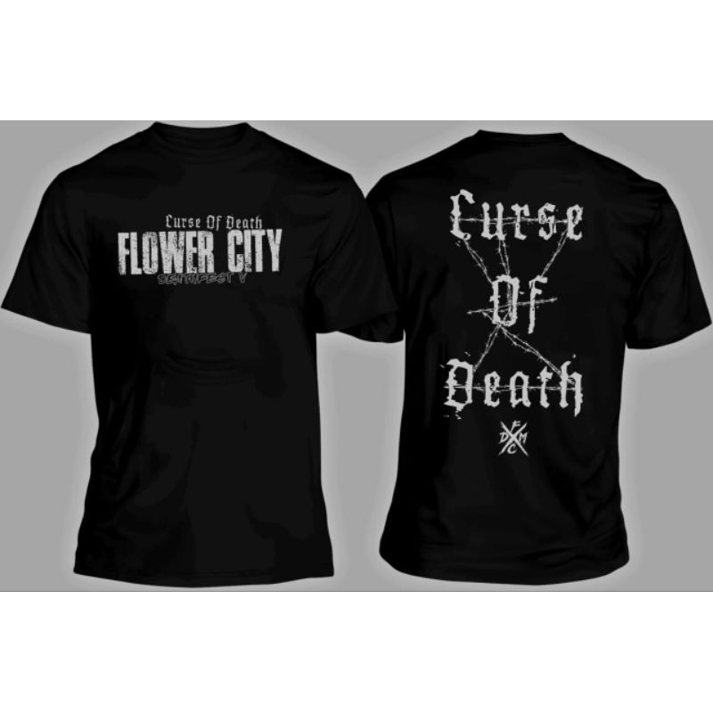 tshirt flower city deathfest logo silver