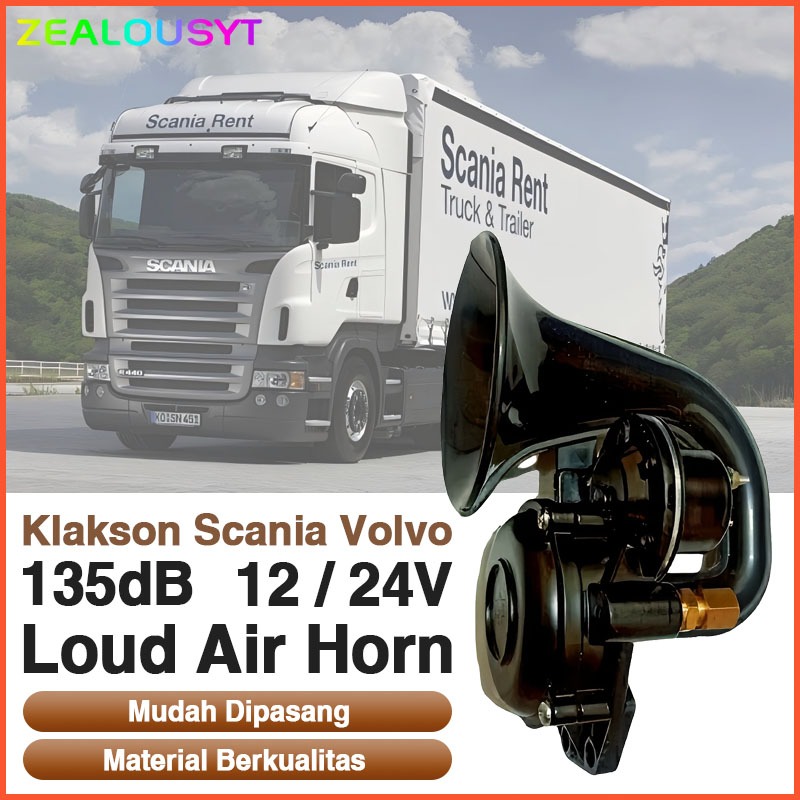 Klakson Scania Volvo 135db/Klakson Keong Angin 12v/24v Mobil Truk&Bus
