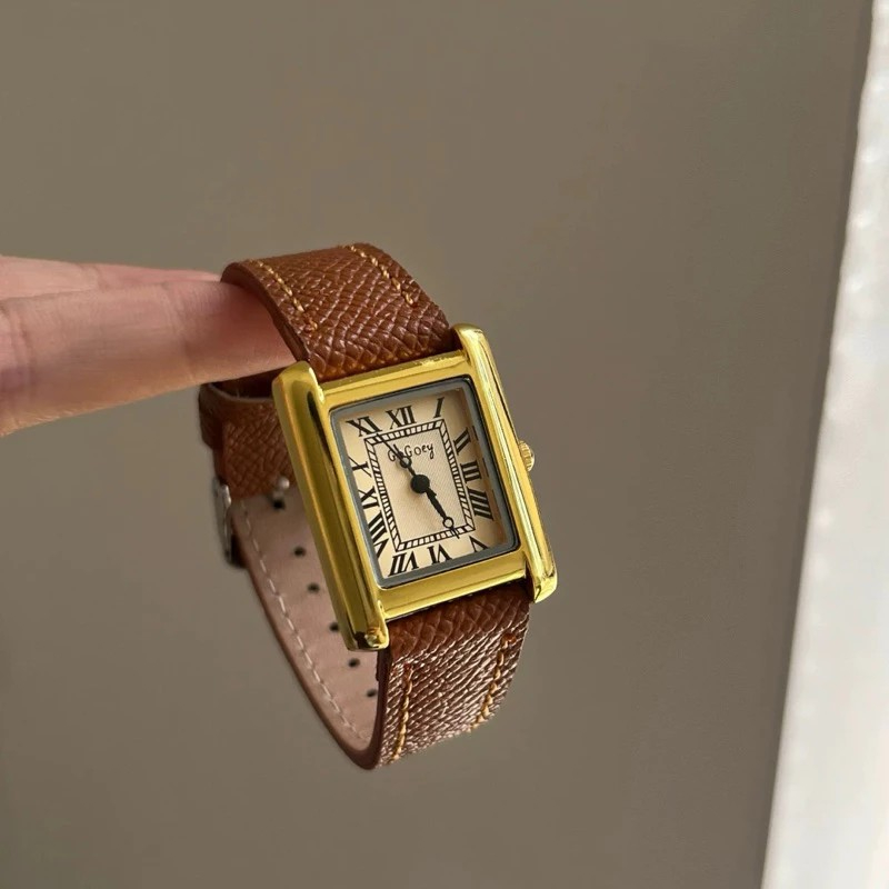 MOLLY Jam Tangan Wanita Coxio Retro Gogoey KY-GY3 Leather Belt Vintage Light Luxury Mewah Ins Korean