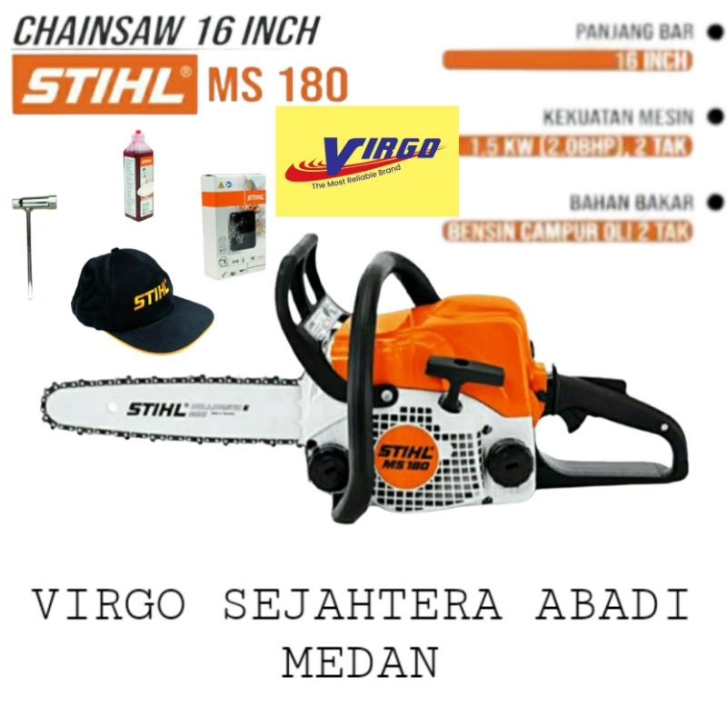 ORI ASLI STIHL MS-180 CHAINSAW CHAIN SAW SENSO GERGAJI POTONG KAYU 16" 16 " MS 180 MS180 STIHL