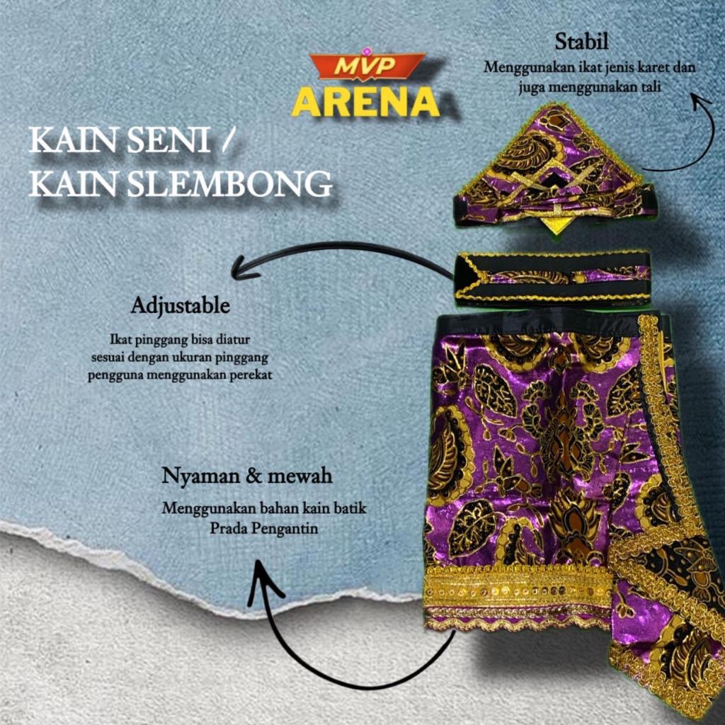 Slembong Silat Full Blok Glitter Menyala Seni Batik Songket Silat / Sembong Silat