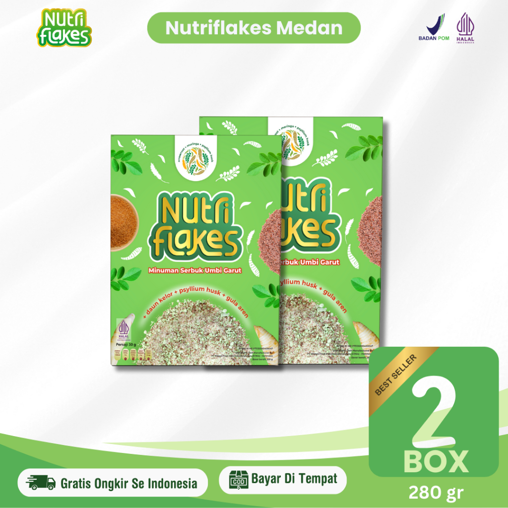 

Nutriflakes - Sereal Umbi Garut Mengatasi Asam Lambung Original 2 Box