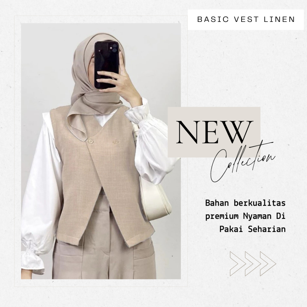 Vest Linen Atasan Wanita Crop - Basic vest Linen - Bahan Nyaman - Ootd Remaja Masa Kini - RKS75