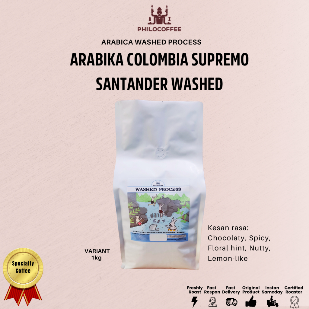

Biji Kopi Arabika Colombia Supremo Santander Washed | Kopi Import | Arabica Coffee - 1kg