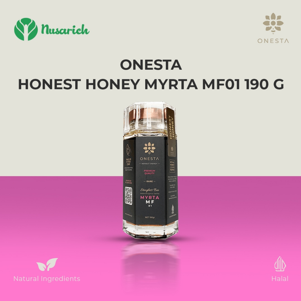

Onesta Honest Honey MYRTA MF01 190gr-Madu Premium 100% Asli & Murni, Natural Tanpa Campuran