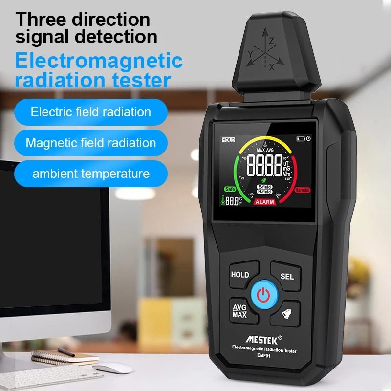 Detector Electromagnetic Radiation Mestek 3in1 EMF | Alat Pendeteksi Gelombang Radiasi Elektromagnet