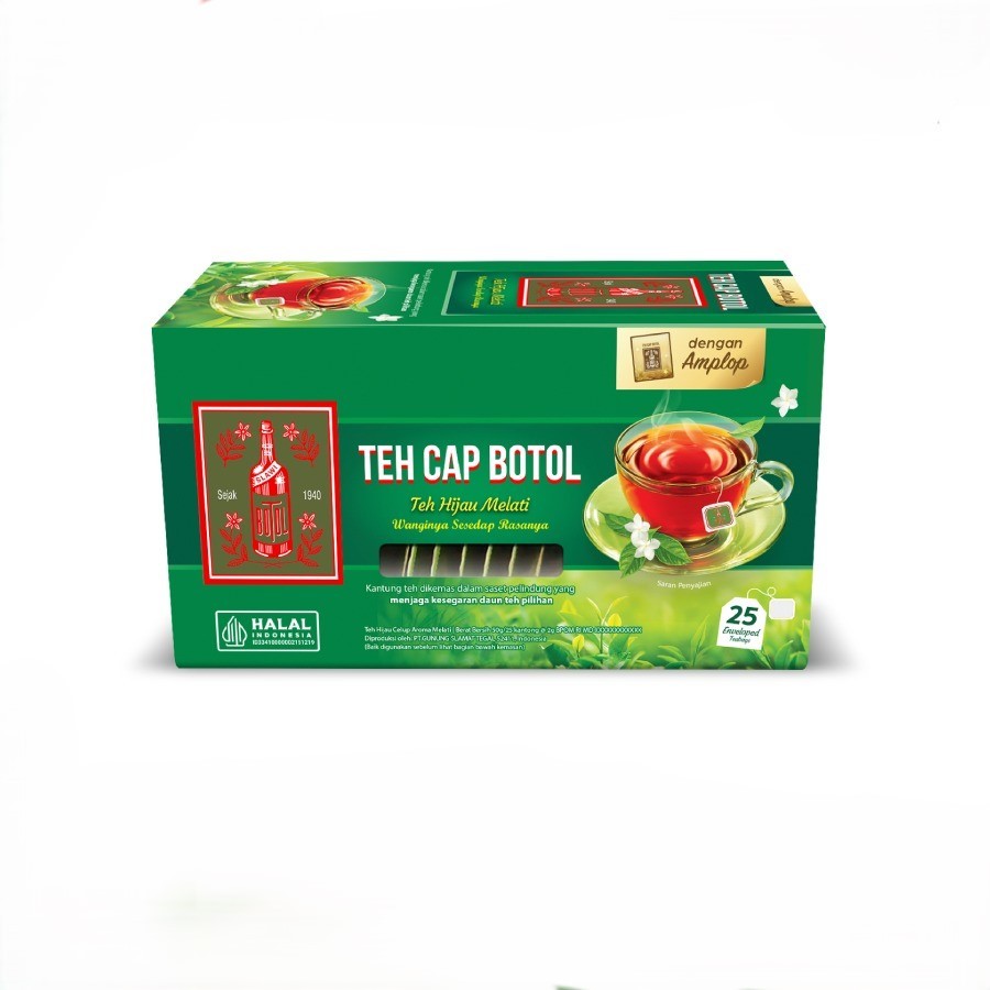 

Gimmick Teh Celup Cap Botol Hijau Aroma Melati Envelope 25s