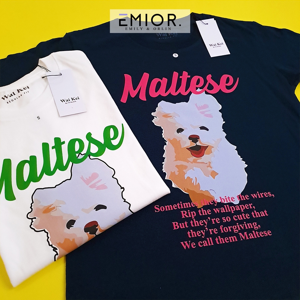 EMIOR Kaos Wanita Baju Atasan Perempuan Cewek Cewe Branded Import Impor Premium WAI SHORTHA WAI KEI