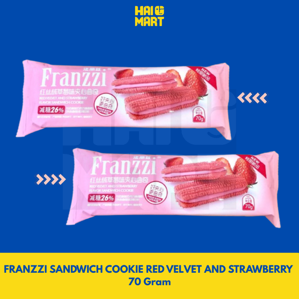 

SUNSSI FRANZZI SANDWICH COOKIE RED VELVET AND STRAWBERRY 70 Gram