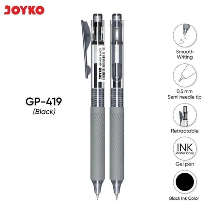 

Joyko GP-419 0.5 mm Black Gel Pen // Gel Pen GP-419 Joyko 0.5 mm Black (PCS)