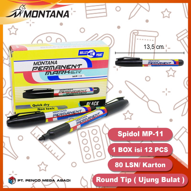 

GROSIR 1LSN(12pcs) MONTANA MP11 Spidol Permanent // Spidol murah Permanent