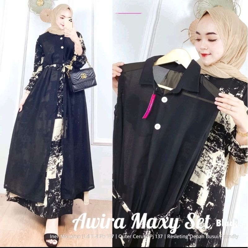 gamis monalisa set 2 in 1 gisel maxy remaja terbaru