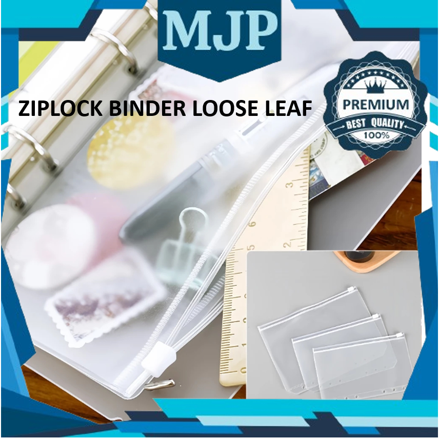 

ZIPLOCK Loose-Leaf/ A6 6-hole Transparent Hand Book Bags / Japanese Hand account Book Loose-leaf Storage Bag Zipper bag Accessories by MJP Mart