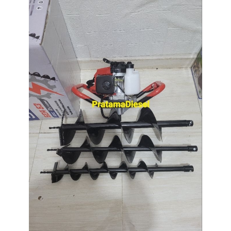 Mesin Bor Tanah Auger 63 Biopori Auger Drill+3 Pcs Mata Bor