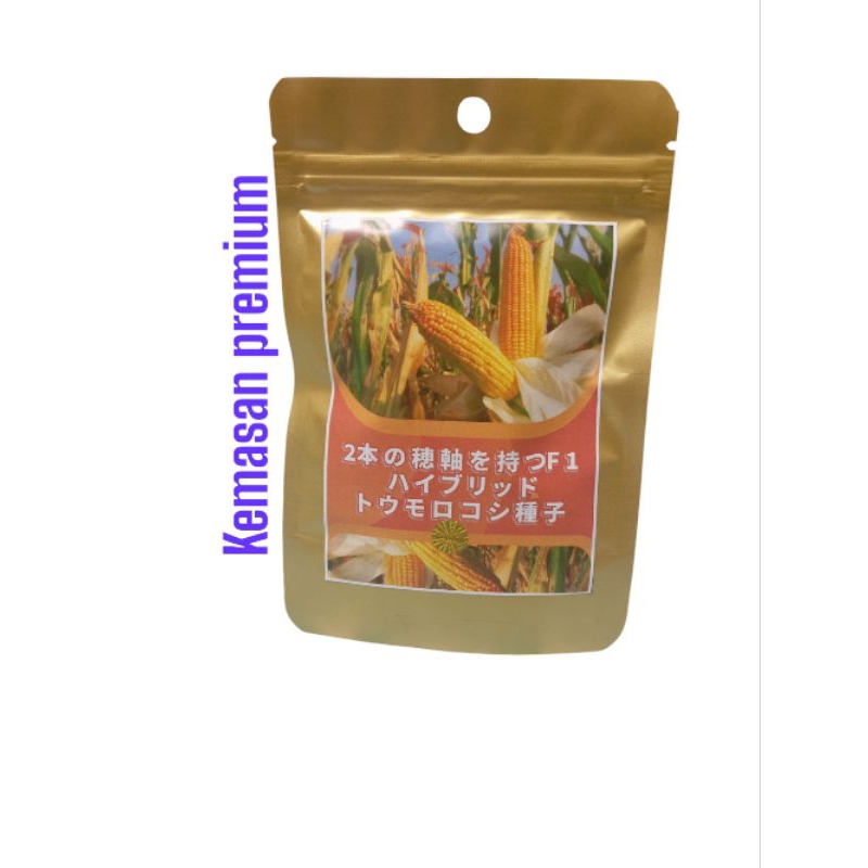 BIJI BENIH JAGUNG 2 TONGKOL F1 KEMASAN PREMIUM - ISI -+ 50 GRAM(250 butir)