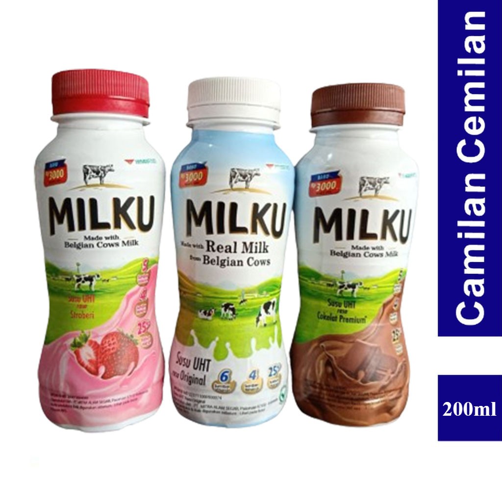 

MILKU SUSU CAIR UHT BOTOL 200ML / Susu UHT Anak Murah