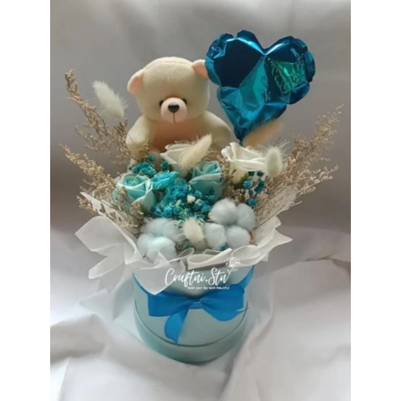 BLOOM BOX BESAR / BLOOM BOX BUNGA KERING DRIED FLOWER / KADO UNIK / KADO WISUDA WEDDING / BLOOM BOX 